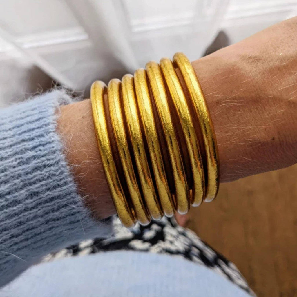 Buddhist bangle bracelet - gold