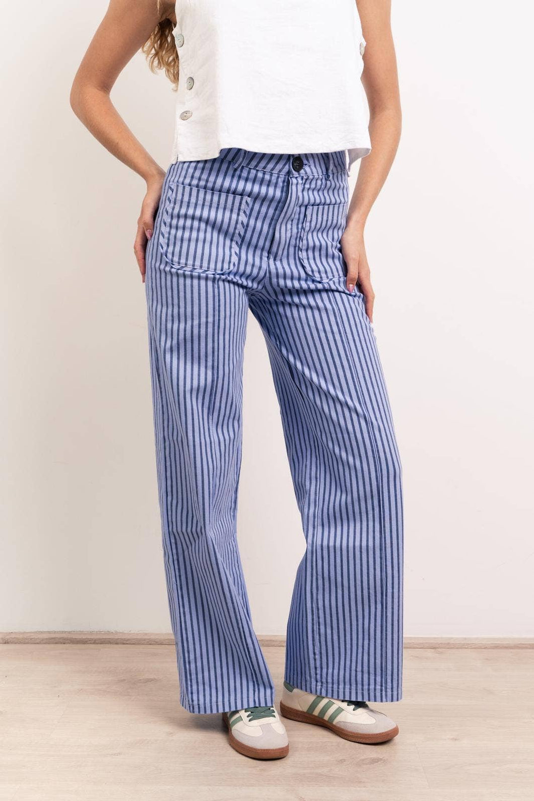 Maria Striped Blue Jeans