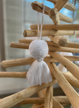 Load image into Gallery viewer, Christmas Decoration Pom Pom &amp; Tassel Bauble  White
