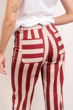 Load image into Gallery viewer, Valeria Striped Burgundy Jeans
