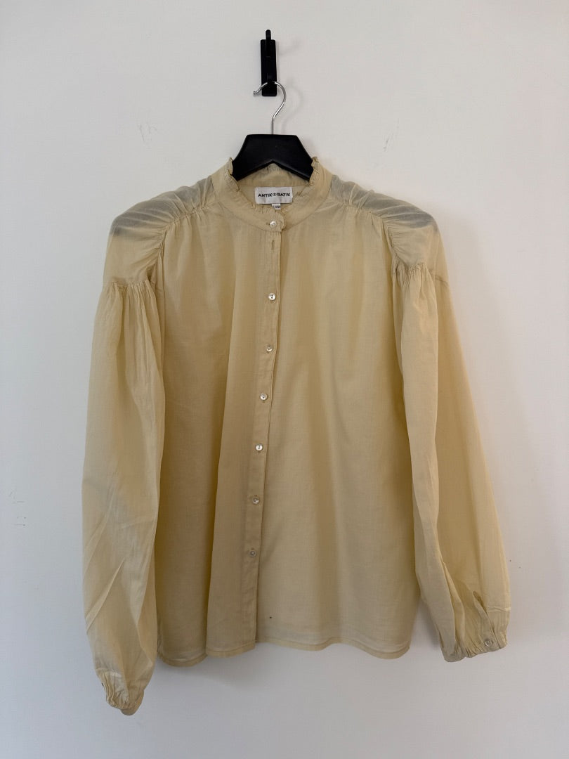 antik batik Ecru Fine cotton shirt, Size L