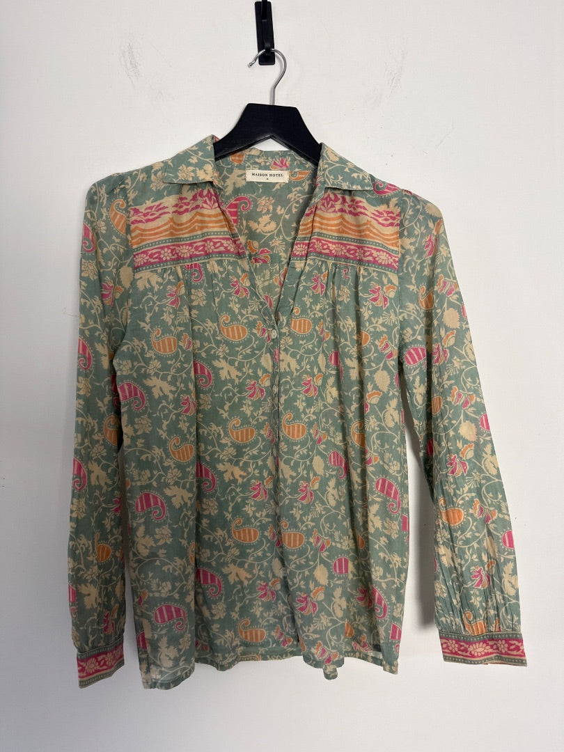 maison hotel Multicoloured Block print top, Size medium