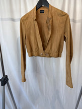 Load image into Gallery viewer, pennyblack Camel Cropped suede jacket, Size Uk10
