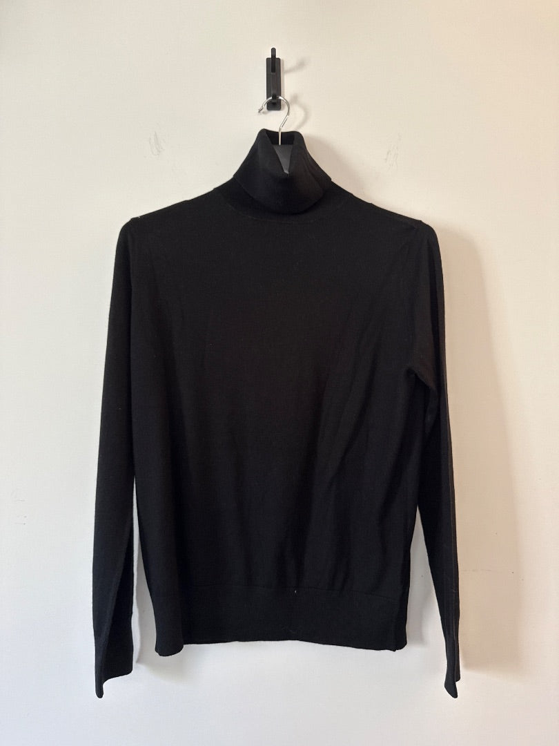 Homespun Black Cashmere and silk poloneck, Size L