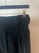 Load image into Gallery viewer, Anna Mason Black Black velvet trousers, Size 8
