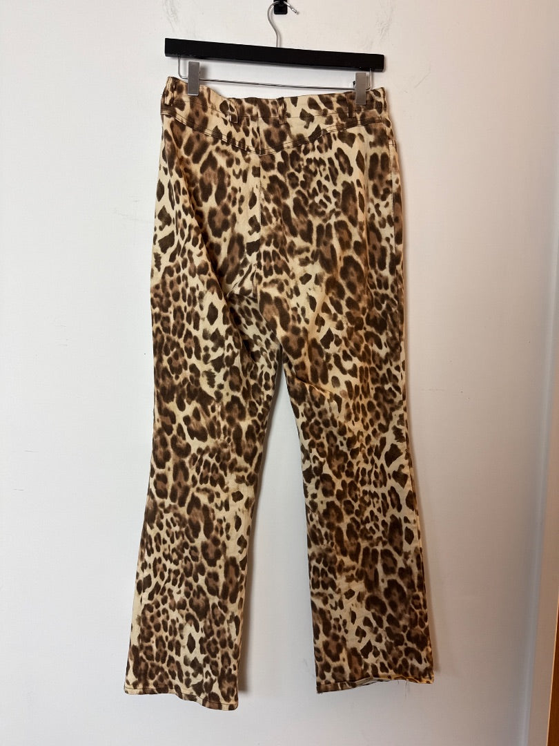 Oui Brown Vintage Leopard trousers, Size 12