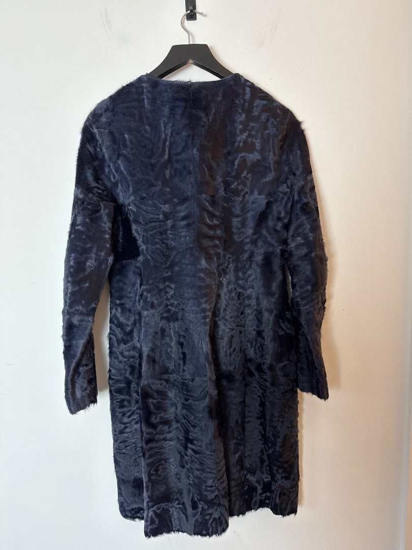 Maxmara Navy Shearling princess coat, Size M