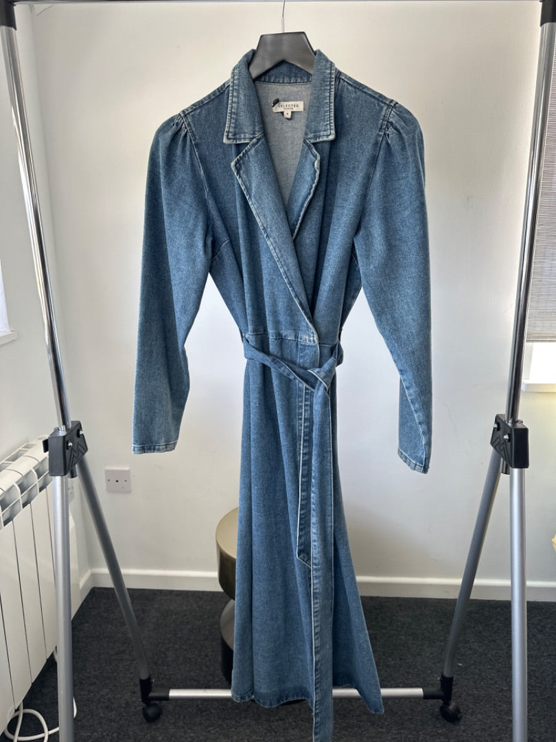 Selected femme Blue Denim wrap dress, Size 36