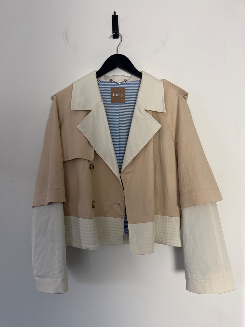 boss Tan Cropped trench, Size