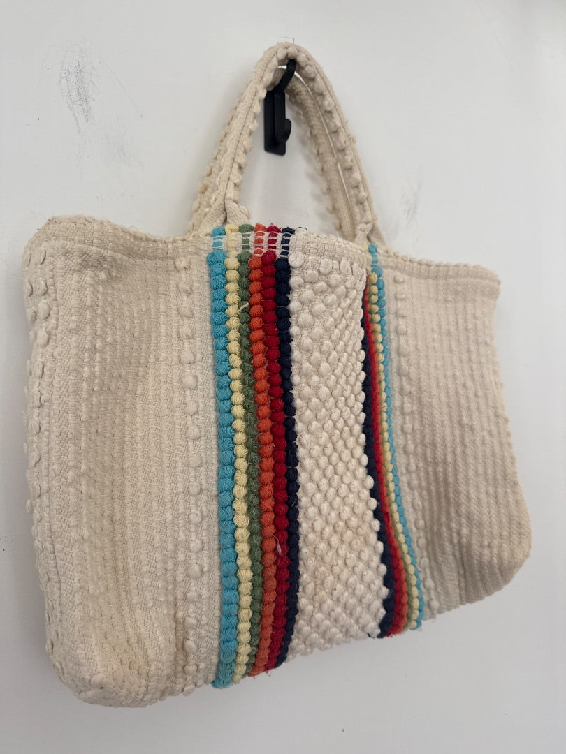 Antonello Teddes Ecru chelu Woven restored tote, Size Medium