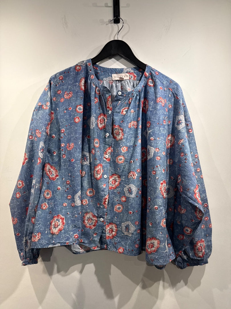 wiggy kit Blue Floral top, Size L