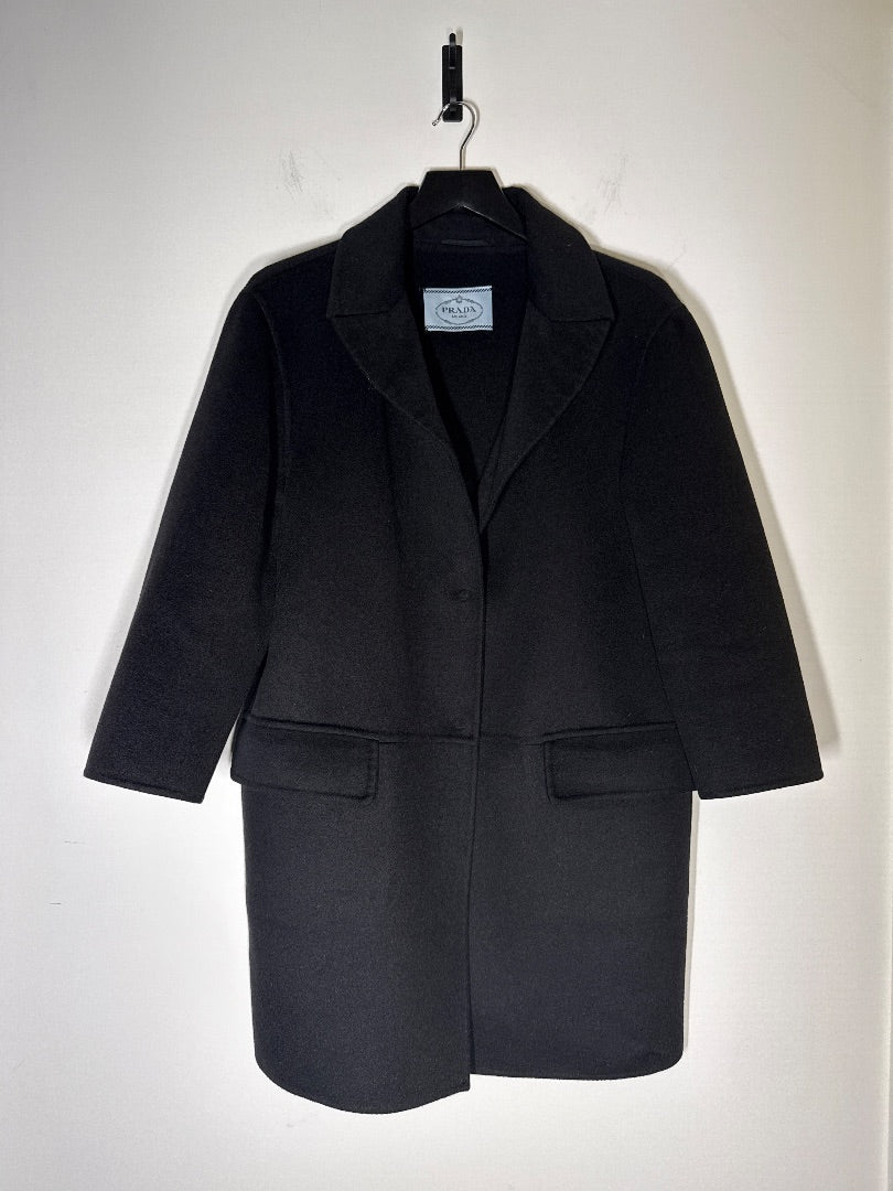 Prada Navy Virgin wool coat, Size 44