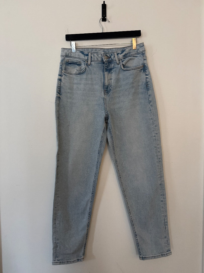 M&S Pale Blue Washed relaxed fit jeans, Size 12