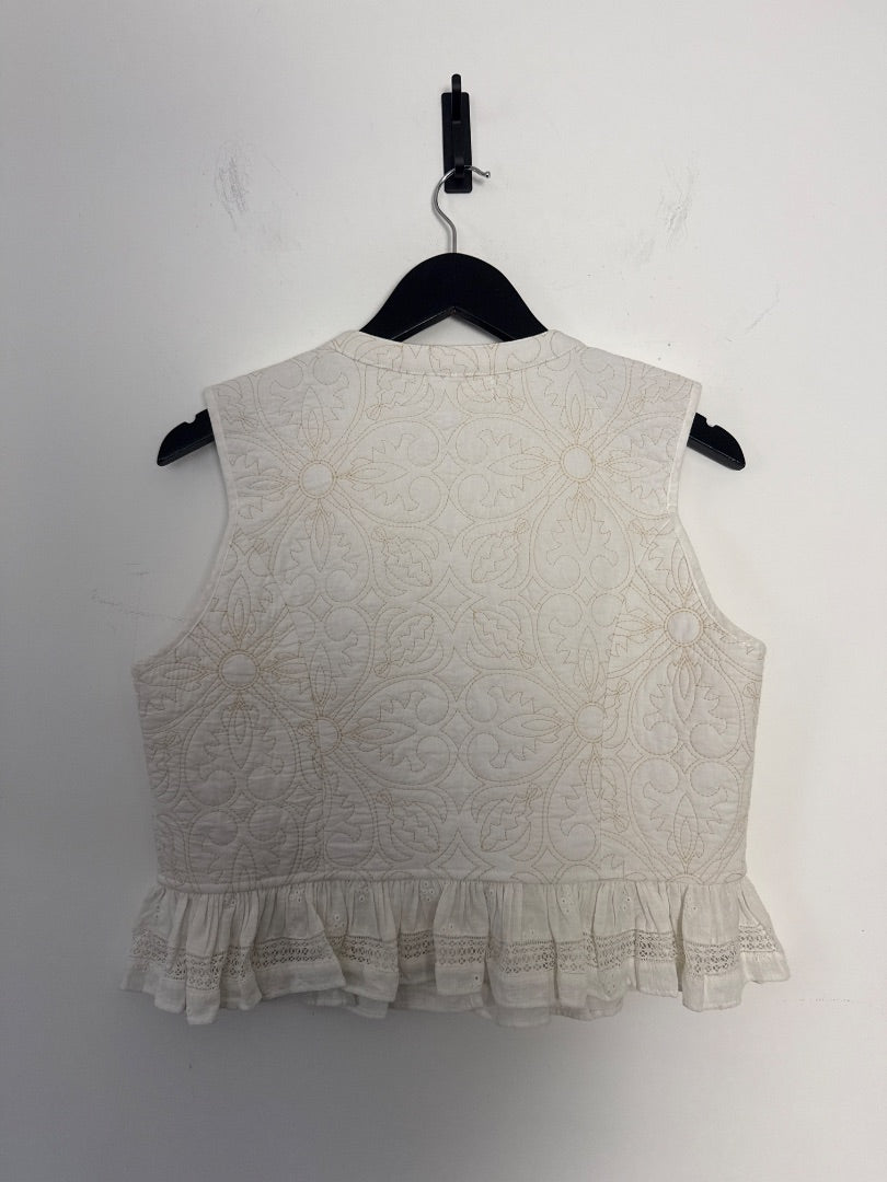 maison hotel Cream Quilted waistcoat, Size L