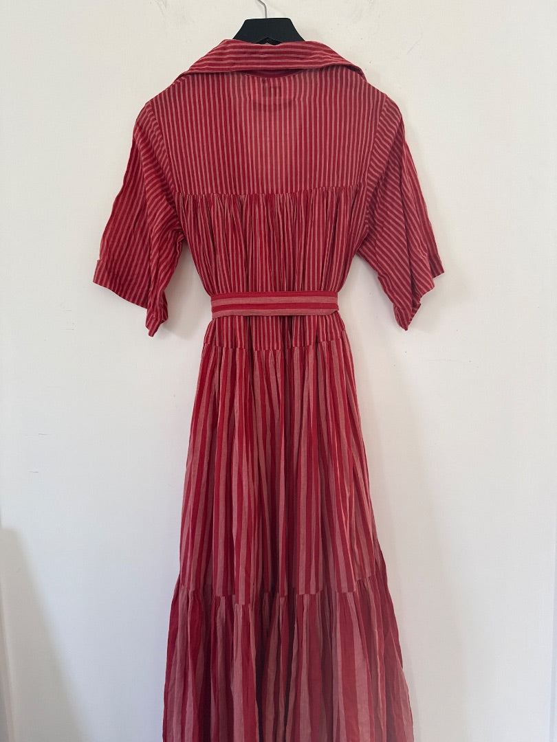 MII Red Striped cotton dress, Size medium