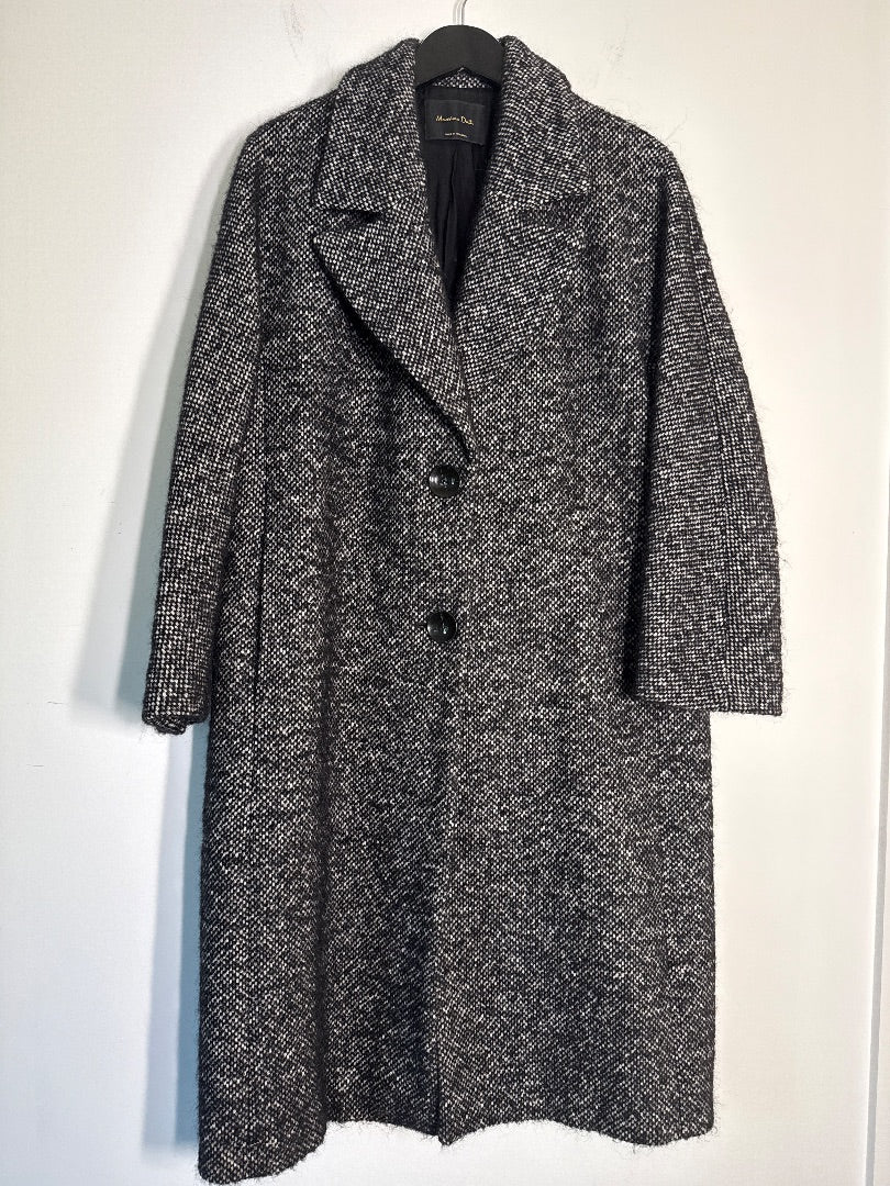 Massimo Dutti Black Flecked coat, Size Medium