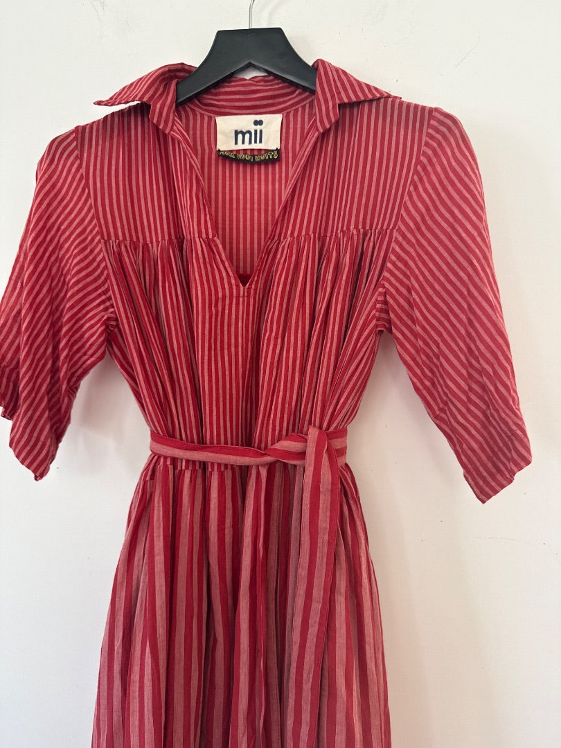 MII Red Striped cotton dress, Size medium