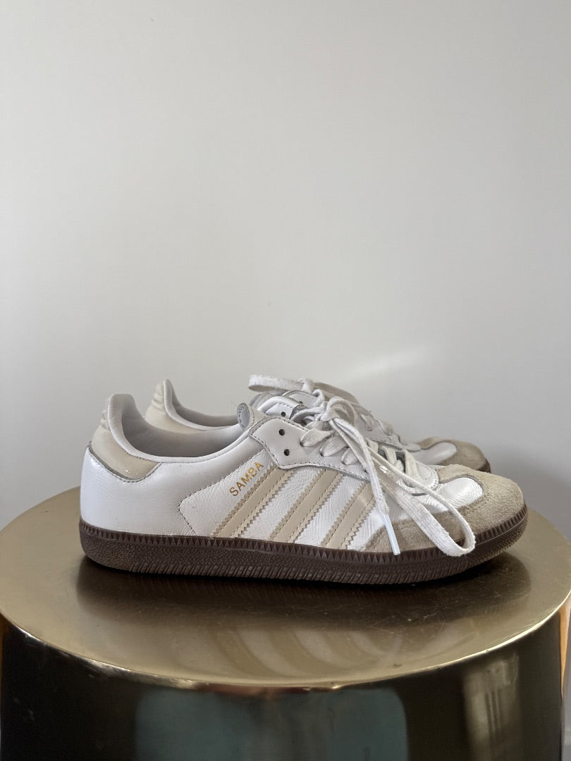 adidas White and cream Samba trainers, Size 6