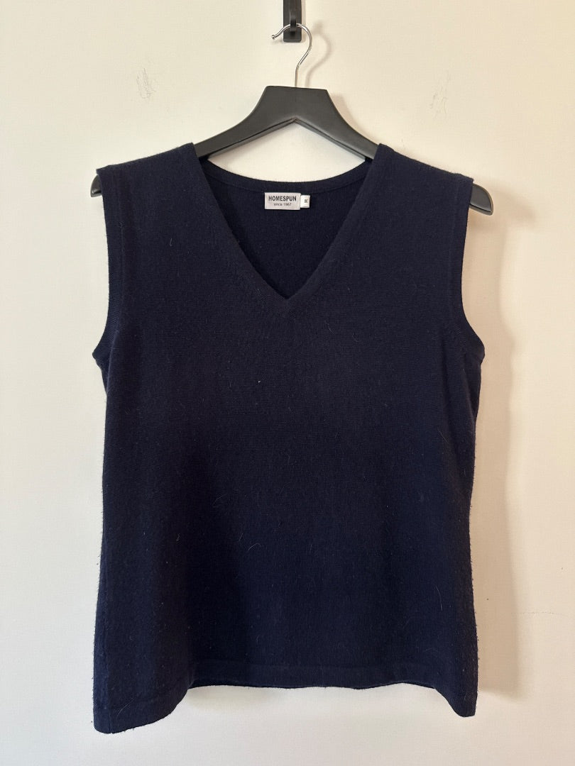 Homespun Navy Cashmere vest, Size M