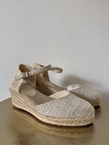 Jigsaw Ecru Wedge Espadrilles, Size Uk5