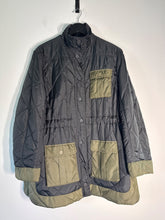 Load image into Gallery viewer, ganni black ripstop quilted jacket, Size 40

