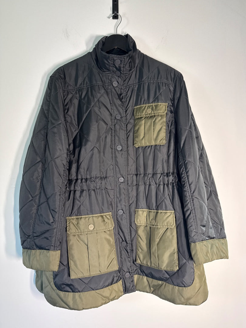 ganni black ripstop quilted jacket, Size 40