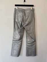 Load image into Gallery viewer, J crew Silver Metallic cropped boot cut trousers, Size 29
