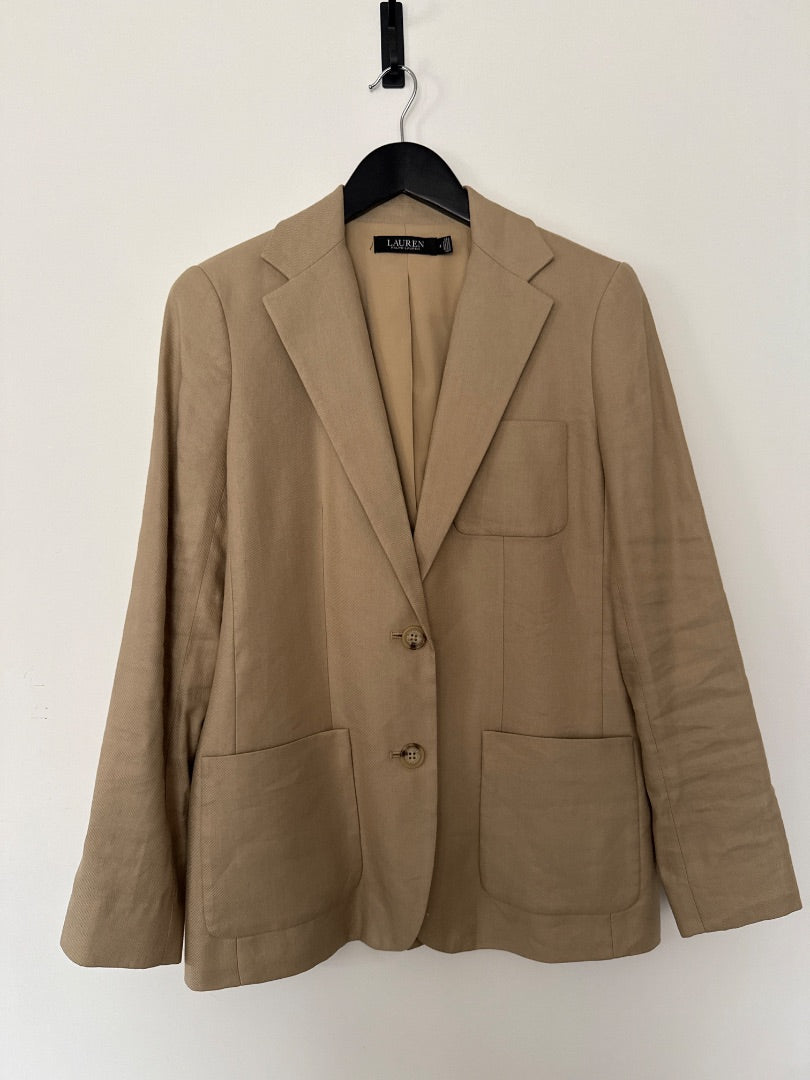 Lauren by Ralph lauren Oatmeal Tailored cotton jacket, Size US4
