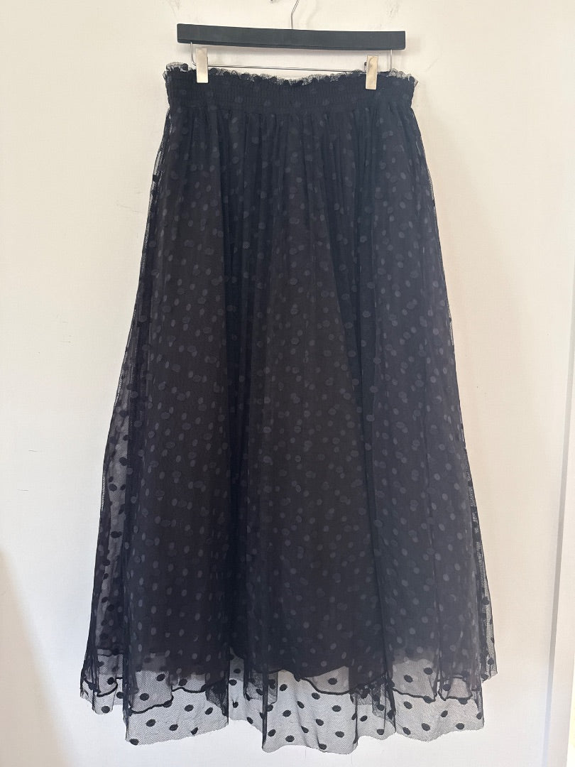 Halogen x Atlantic Pacific Black Tulle skirt, Size M