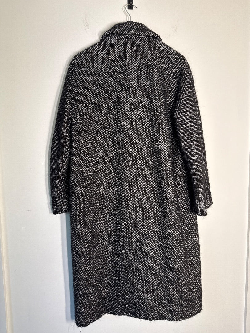 Massimo Dutti Black Flecked coat, Size Medium