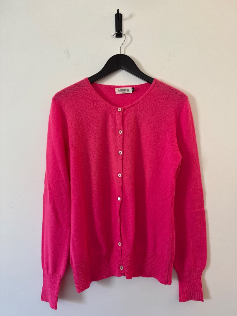 Homespun Neon pink Cashmere cardigan, Size M