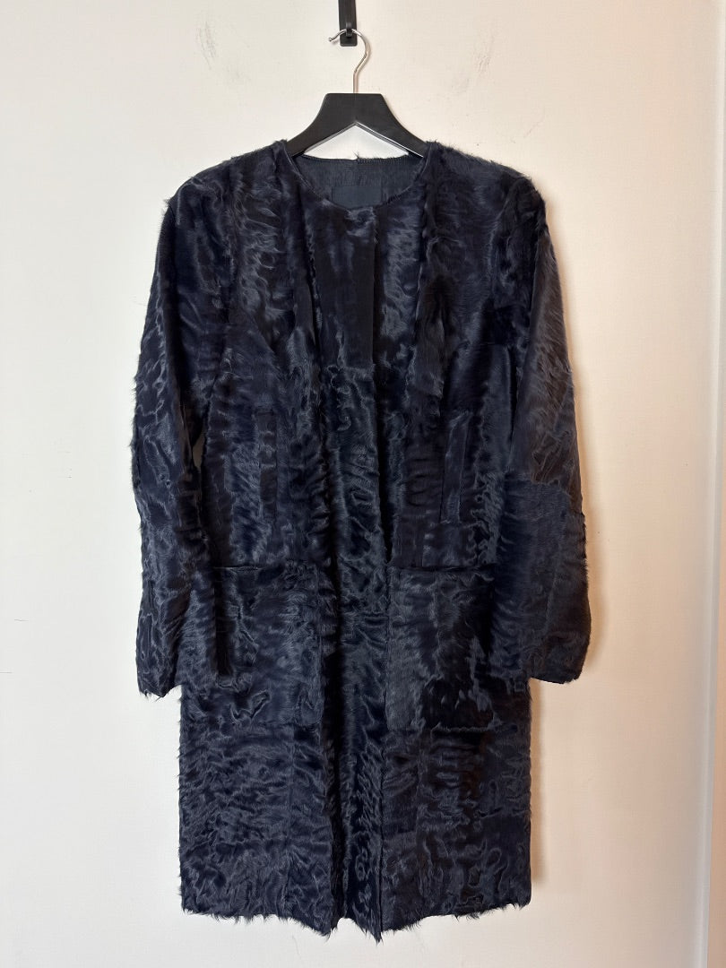 Maxmara Navy Shearling princess coat, Size M