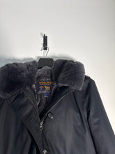 Load image into Gallery viewer, Woolrich Navy Rex Fur trimmed parka, Size Small
