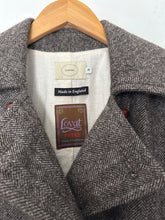 Load image into Gallery viewer, Colenimo Grey Herringbone tweed double breasted coat, Size M
