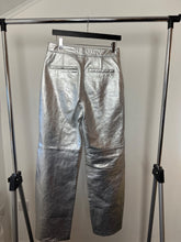 Load image into Gallery viewer, Mint velvet Silver Leather trousers, Size uk10
