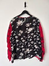Load image into Gallery viewer, Preen Line Multicoloured floral ruched sleeves top, Size medium
