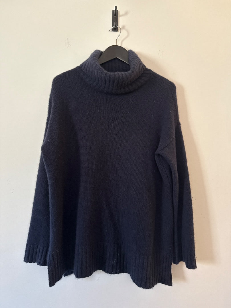 Paul & Joe Navy Cashmere oversized rollneck, Size 4