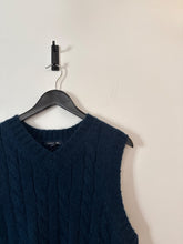 Load image into Gallery viewer, Soeur Petrol blue Cable knit vest, Size 2
