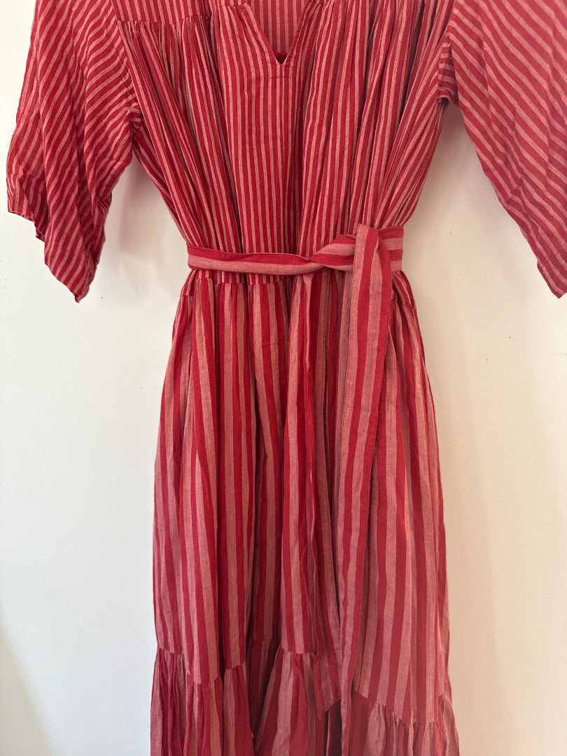 MII Red Striped cotton dress, Size medium