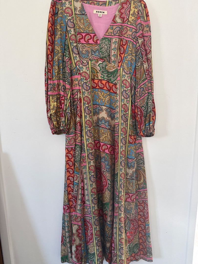 Boden Multicoloured Paisley maxi dress, Size 12