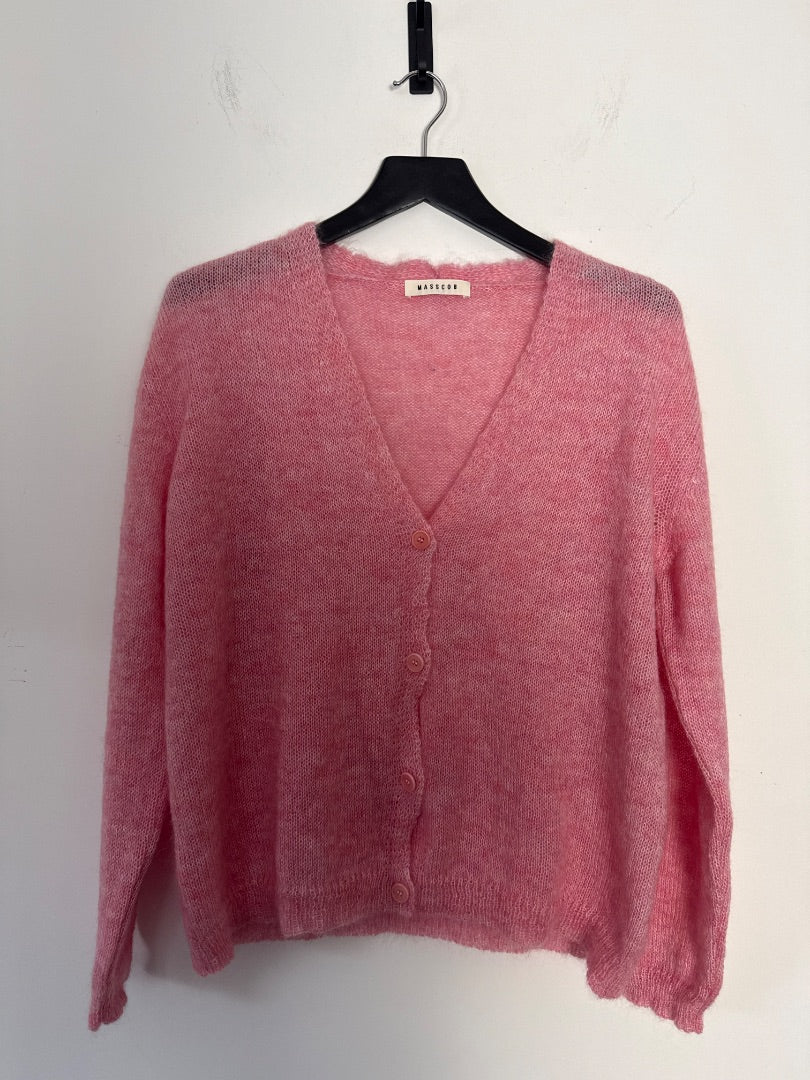 Masscob Pink Mohair cardigan, Size Medium