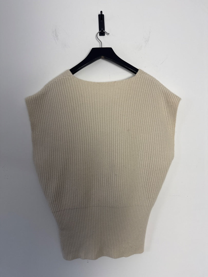 Chloe Pearl Cashmere ribbed vest, Size Medium