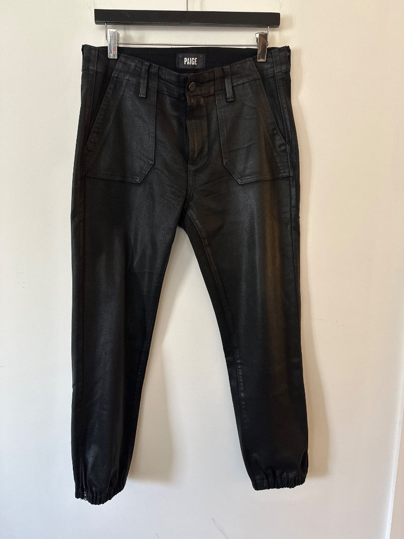 Paige Black Cuffed joggers, Size 28