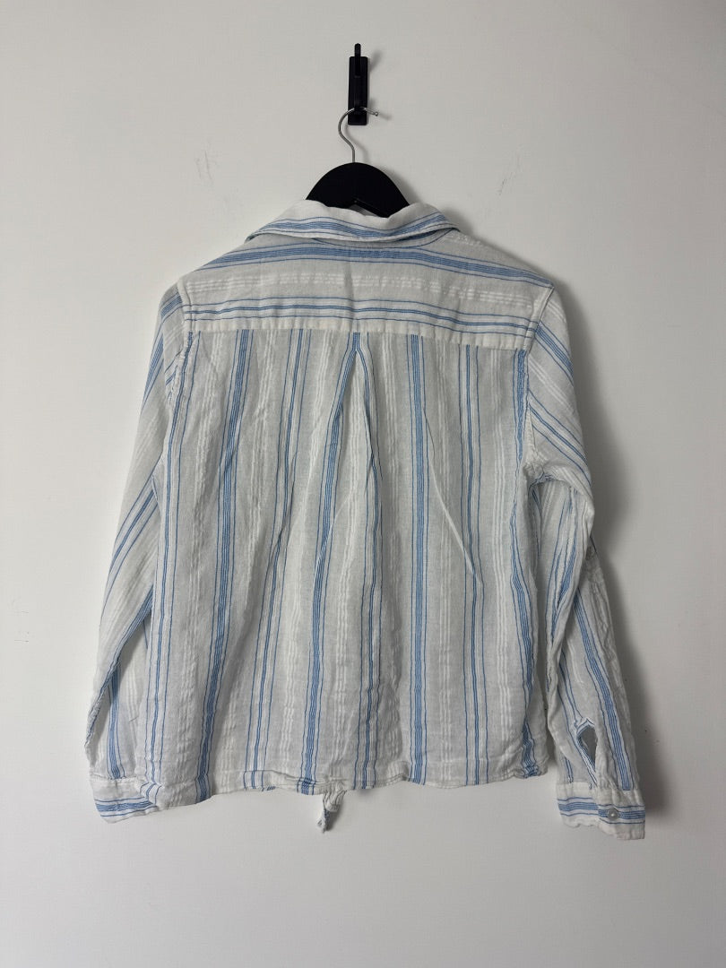 Melissa odabash Blue Striped cheesecloth top, Size M