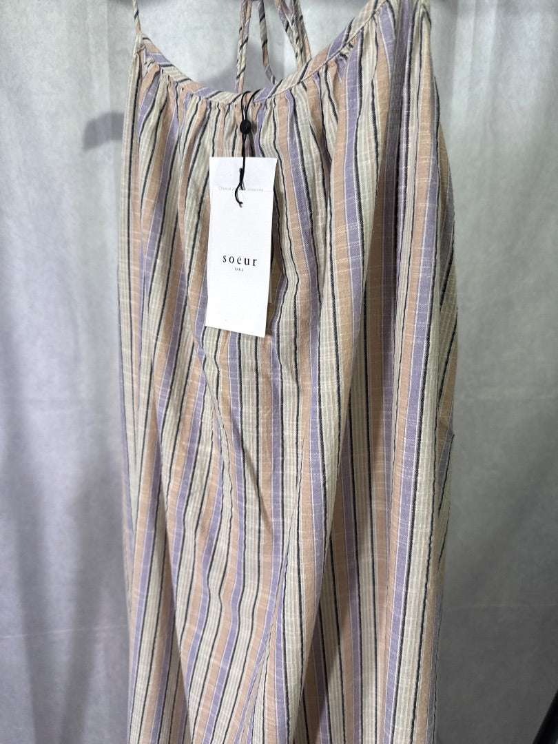 Soeur Taupe Arielle striped sundress, Size 36