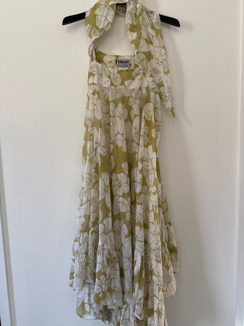 Jaeger Celadon Vintage dress and headscarf, Size 8