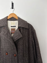 Load image into Gallery viewer, Colenimo Grey Herringbone tweed double breasted coat, Size M
