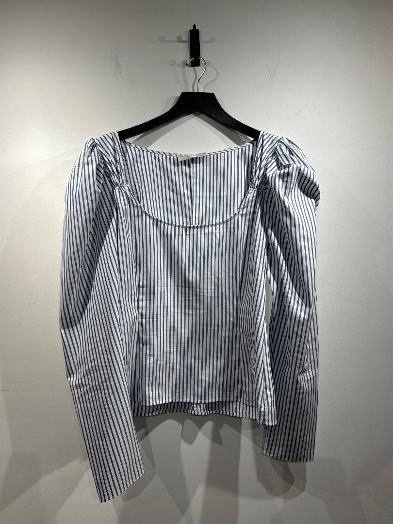 Caroline constas navy striped top, Size L