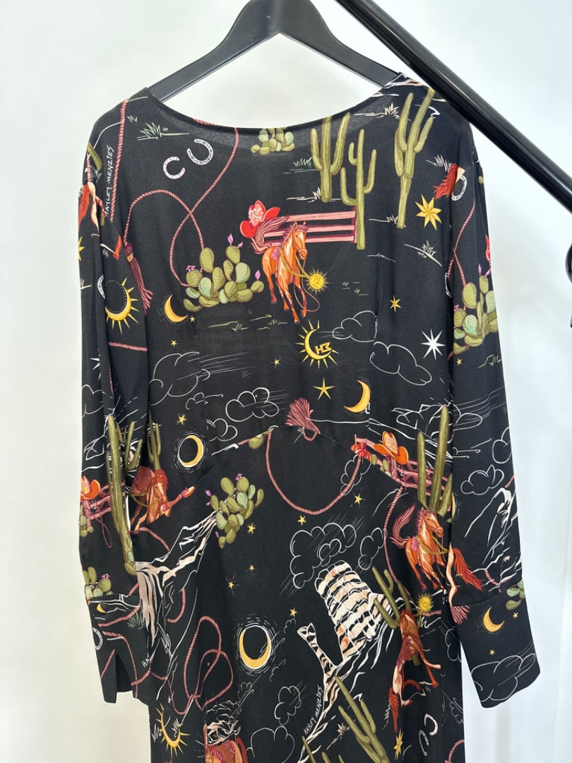 Hayley Menzies Black Sundance Maxi dress, Size Medium