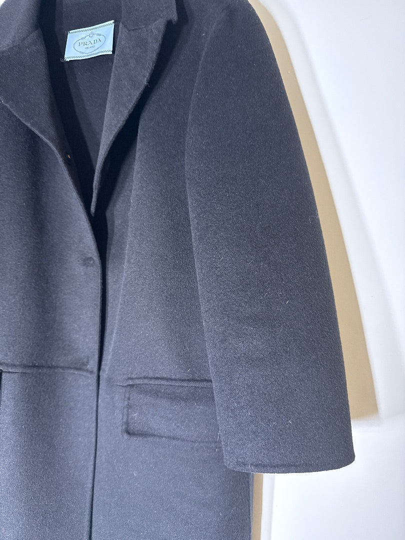 Prada Navy Virgin wool coat, Size 44